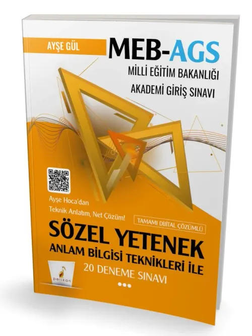 Pelikan Yayınları MEB - AGS Hazırlık Anlam Bilgisi Teknikleri ile Sözel Yetenek 20 Deneme Sınavı