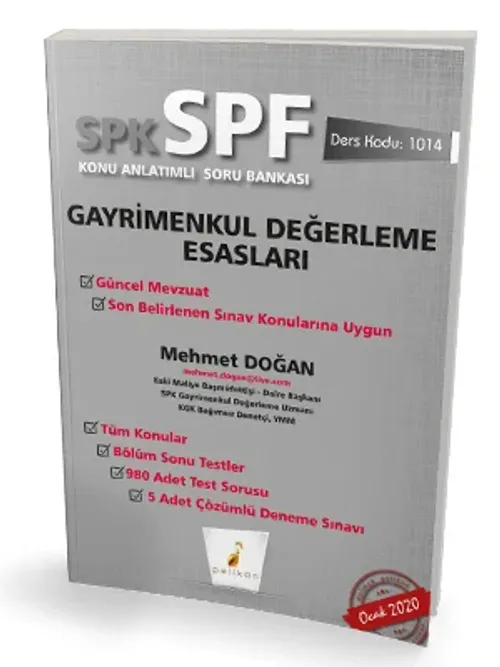 Pelikan Yayınları SPK - SPF Gayrimenkul Değerleme Esasları Konu Anlatımlı Soru Bankası 1014