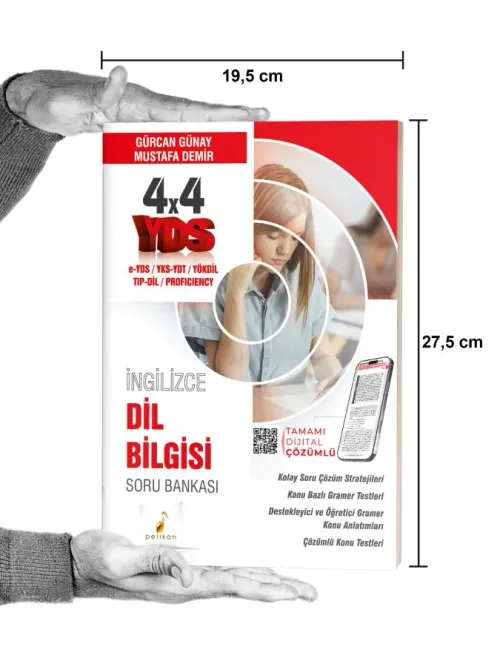 YDS İngilizce 4x4 Dil Bilgisi Soru Bankası - kitap Gürcan Günay
