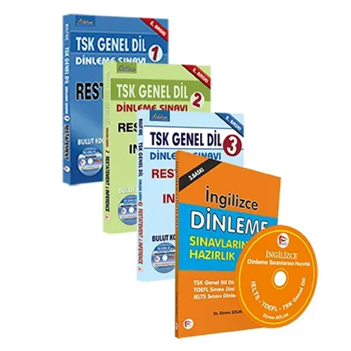 TSK Genel Dil Dinleme Sınavlarına Hazırlık Seti + İngilizce Dinleme Sınavlarına Hazırlık Kitabı