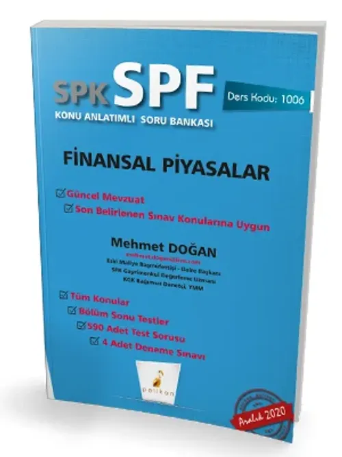 Pelikan Yayınları SPK - SPF Finansal Piyasalar Konu Anlatımlı Soru Bankası 1006