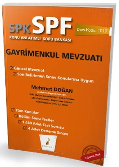 Pelikan Yayınları SPK - SPF Gayrimenkul Mevzuatı Konu Anlatımlı Soru Bankası 1019
