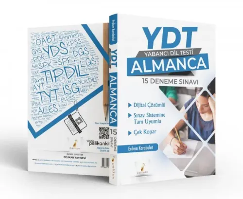 YDT Almanca Dijital Çözümlü 15 Deneme Sınavı Çek Kopar - kitap Erdem K