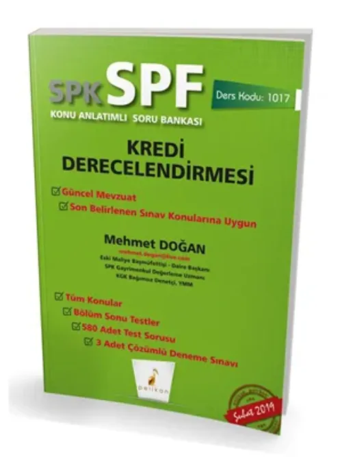 Pelikan Yayınları SPK - SPF Kredi Derecelendirmesi Konu Anlatımlı Soru Bankası 1017