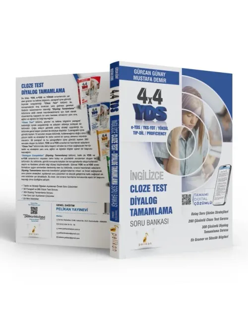 YDS İngilizce 4x4 Cloze Test Diyalog Tamamlama Soru Bankası - kitap Gü