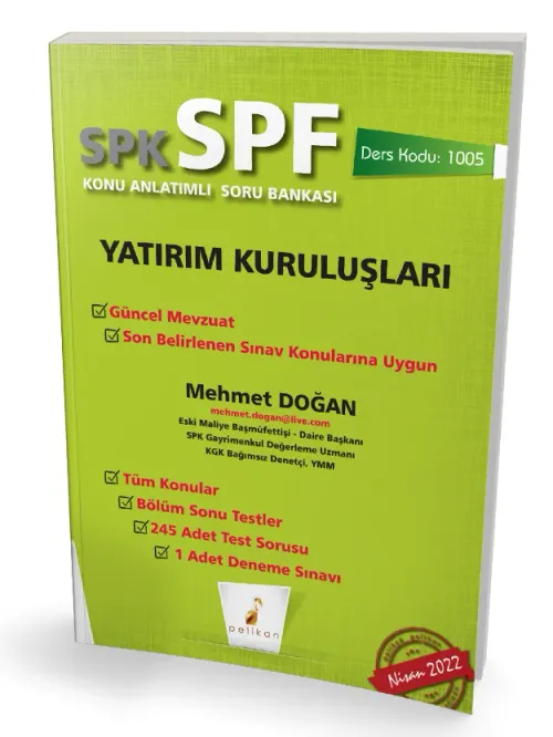 Pelikan Yayınları SPK - SPF Yatırım Kuruluşları Konu Anlatımlı Soru Ba