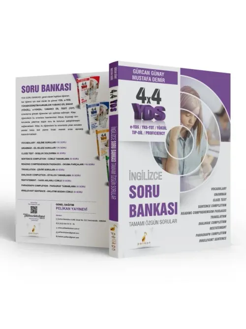 Pelikan Yayınları 4x4 YDS İngilizce Tek Kitap Soru Bankası - kitap Gür