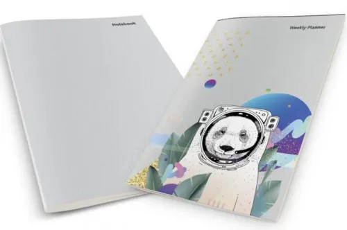 Astronaut Bear Weekly Planner & Notebook - kitap