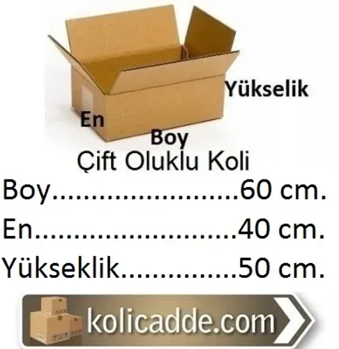 Çift Oluklu Koli 60x40x50 cm.