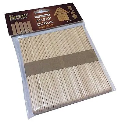 BRONS ABESLANG AHŞAP KÜÇÜK ÇUBUK NATURAL 50 li