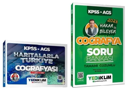Yediiklim Yayınları 2026 KPSS MEB-AGS Haritalarla Türkiye Coğrafyası ve Soru Bankası 2'li Set