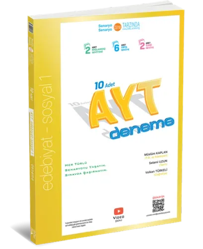 ÜçDörtBeş Yayınları AYT Edebiyat Sosyal Bilimler 1 10 lu Deneme