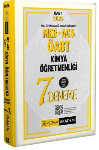 Pegem Yayınları 2026 MEB AGS ÖABT Kimya Öğretmenliği Tamamı Çözümlü 7 Deneme