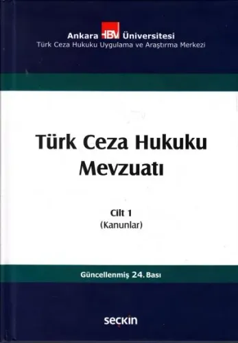 Türk Ceza Hukuku Mevzuatı Cilt 1 Kapak Ciltli