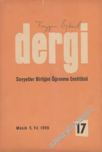 Dergi - Sovyetler Birliğini Öğrenme Enstitüsü - Sayı: 17    Yıl: 5