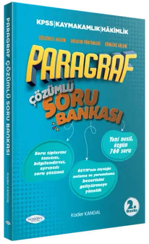 Monopol Yayınları 2026 Tüm Sınavlar İçin Paragraf Soru Bankası Çözümlü