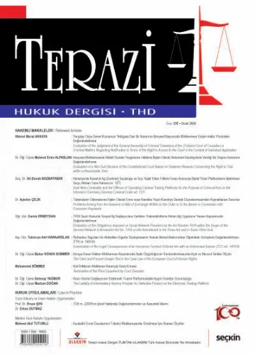 Terazi Hukuk Dergisi Sayı:209 Ocak 2024