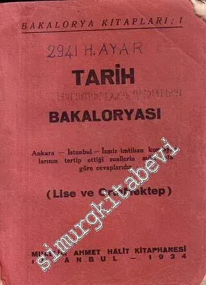Tarih Bakaloryası ( Lise ve Orta Mektep ) -