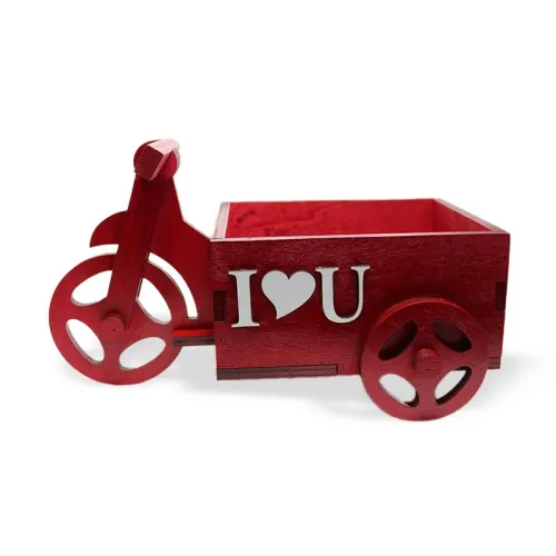 Büyük Bisiklet Çiçeklik Kırmızı, I Love You Yazılı - Halkkitabevi