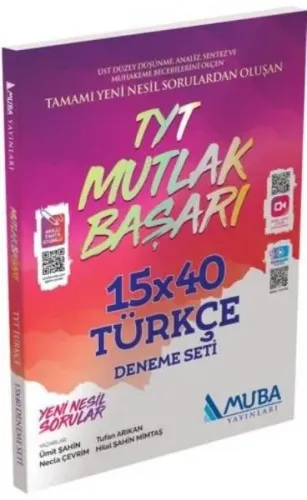 Muba Mutlak Başarı TYT Türkçe Mutlak Başarı 15x40 Deneme Seti-YENİ