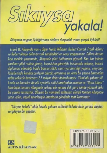 Sıkıysa Yakala Frank W.Abagnale Altın Kitaplar %54 indirimli