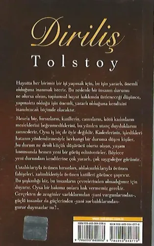 Diriliş Tolstoy Sonsuz Kitap %54 indirimli