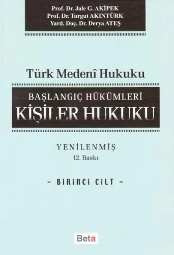 Kişiler Hukuku - Cilt 1