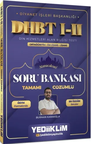 Yediiklim Yayınları Diyanet İşleri Başkanlığı DHBT I-II Ortaöğretim Ön Lisans Lisans Tamamı Çözümlü Soru Bankası