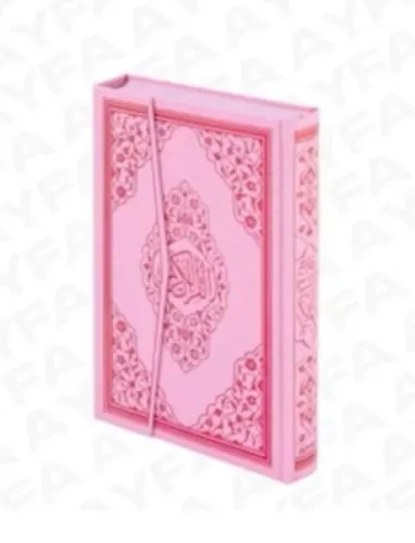 Kur'an-ı Kerim (Ayfa-124P, Rahle Boy, Gül Desenli, Pembe, Ciltli)