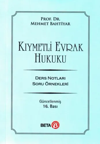 Kıymetli Evrak Hukuku Ders Notları