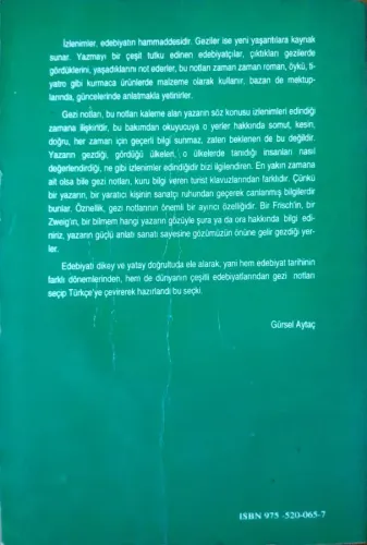 Gezi Notları Seçkisi Gürsel Aytaç Gündoğan Yayınları