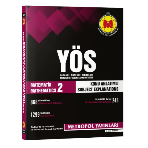 Metropol YÖS Matematik 2 Konu Açıklamalı Örnek Çözümlü