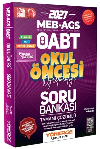 Yönerge Yayınları 2027 ÖABT Okul Öncesi Öğretmenliği Planla-Yap-Değerlendir Soru Bankası Çözümlü