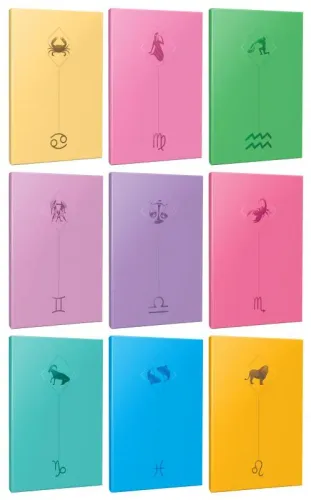 9lu Burç-Astroloji Temalı 13,5x19,5cm 64 Sayfa Çizgisiz Defter Seti -4