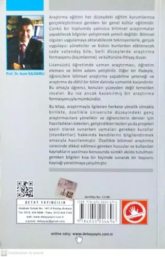 Bilimsel Araştırma ve Sunum Teknikleri Asım Saldamlı Detay Yayıncılık