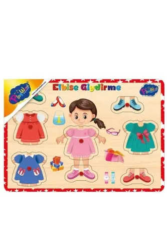 ONYIL PLAYWOOD AHŞAP TUTMALI ELBİSE GİYDİRME