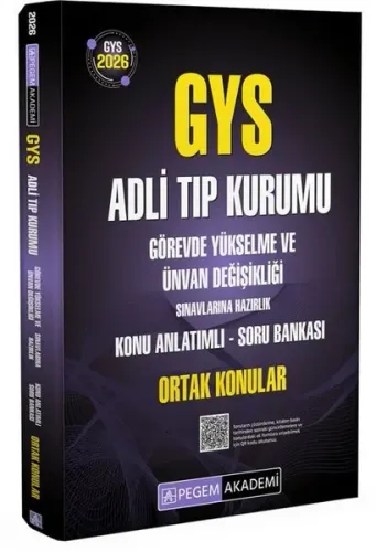 Pegem 2026 GYS Adli Tıp Kurumu Ortak Konular Konu Anlatımlı Soru Bankası