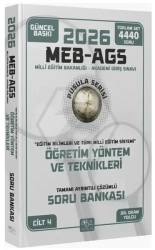 CBA Yayınları 2026 MEB-AGS Eğitim Bilimleri Öğretim Yöntem ve Teknikleri Soru Bankası Çözümlü Pusula Serisi