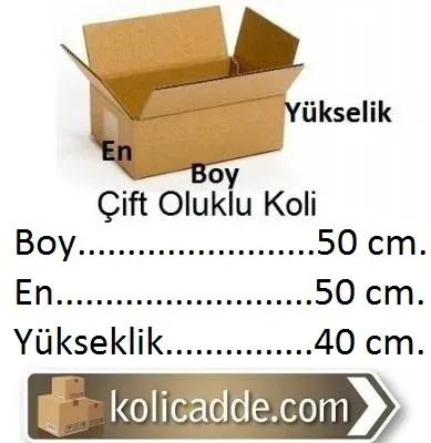 Çift Oluklu  Koli 50x50x40 cm.