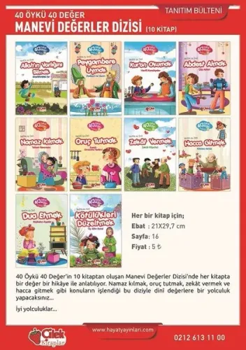 Manevi Değerler Dizisi (10 Kitap Takım) 40 Öykü 40 Değer