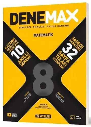Hız Yayınları 8. Sınıf Matematik Denemax 10'lu Akıllı Deneme
