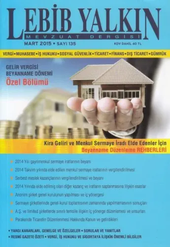 Lebib Yalkın Mevzuat Dergisi Sayı: 135 Mart 2015
