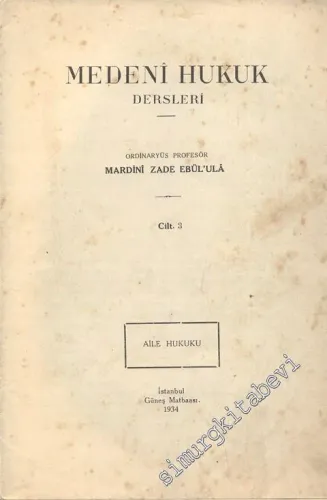 Medeni Hukuk Dersleri  -