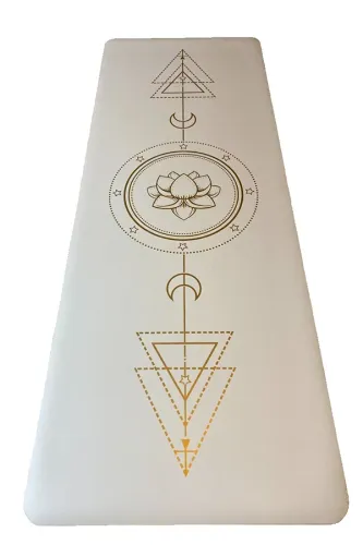 Rubber Yoga-Pilates Mat Golden Line 4 mm Cosmo Beyaz