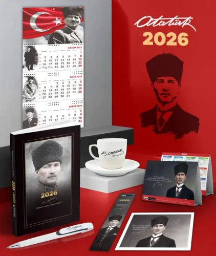 2026 Atatürk Komutan Ajanda - Ayyıldız Duvar Takvimi - Masa Takvimi - 