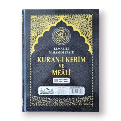 Rahle Boy Kuranı Kerim Türkçe Meali Kuşe Sıvama Siyah Renk