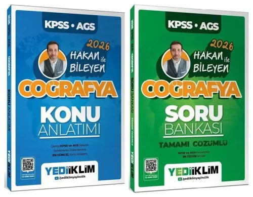 Yediiklim Yayınları 2026 KPSS MEB-AGS Coğrafya Konu Anlatımı ve Soru Bankası 2'li Set