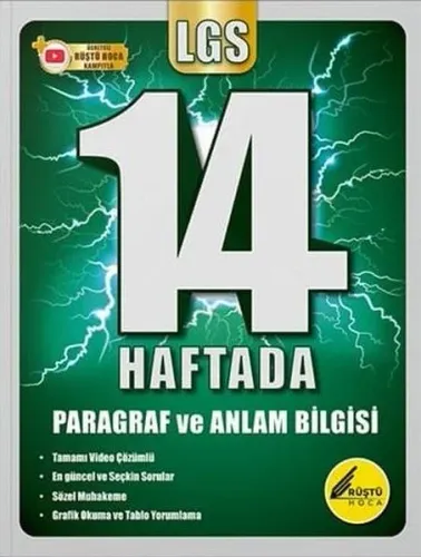 Rüştü Hoca 8. Sınıf LGS 14 Haftada Paragraf ve Anlam Bilgisi
