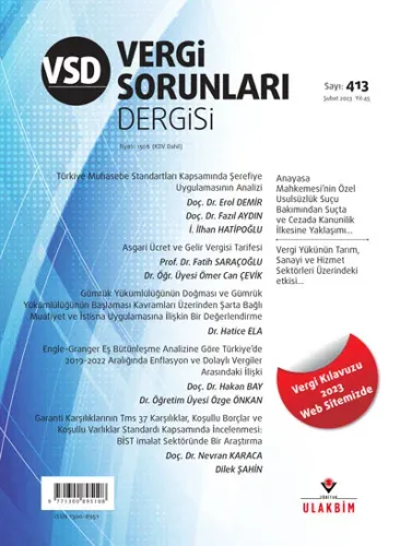 Vergi Sorunları Dergisi Sayı: 413 Yıl: 45 Şubat 2023