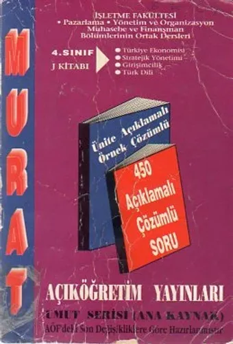 4. Sınıf İşletme Fakültesi Ortak Dersler J Kitabı